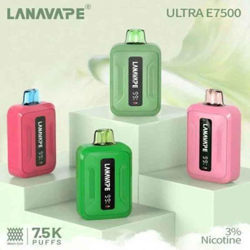 Lana Ultra 7500 Puffs disposable vape device with smart led display front view