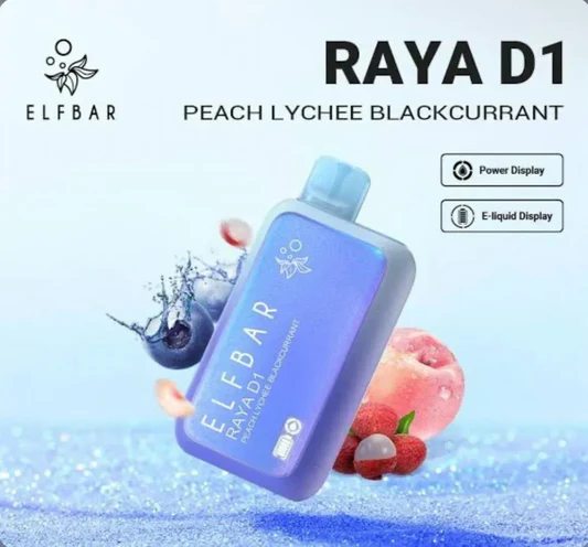 Elfbar Raya D1 13000 puffs disposable vape with active LED smart display screen