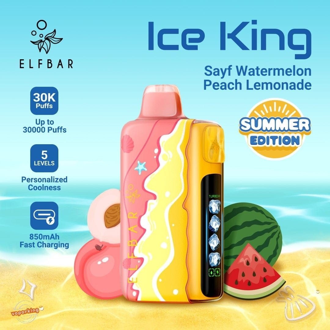 Elf Bar Ice King 40000 disposable vape device with smart digital screen display