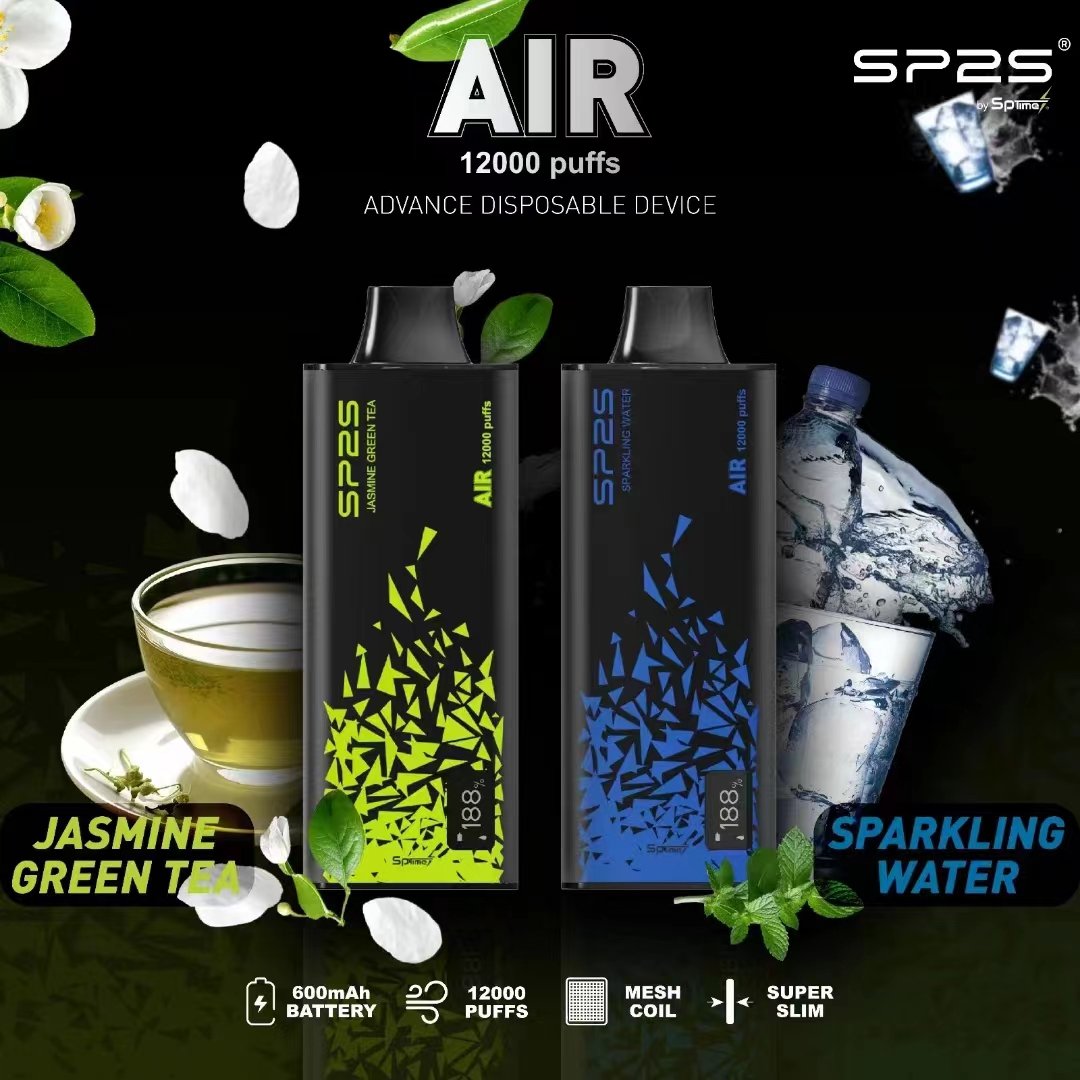 SP2S Air 12000 Puffs disposable vape pod with sleek ultra slim design